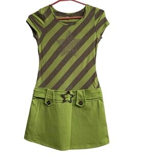Piper Striped Star Studded Dress Girls Size L (10/12)